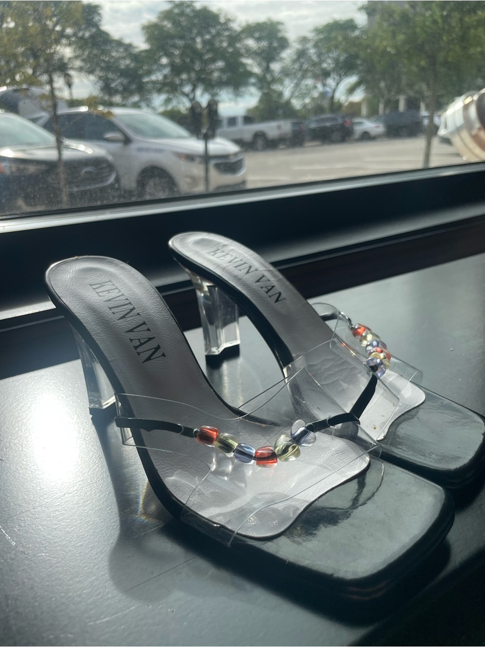 Kevin Van Strap Beaded Sandals
Black Square-Toe